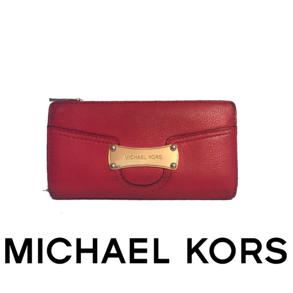 Michael Kors Signature Tomato Red Leather Wallet